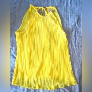 Ted Baker London Pleated Lohloh Yellow Tank Top size 4